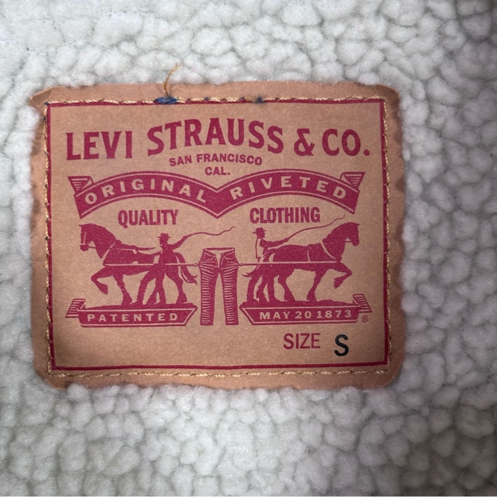 Levi's Sherpa Denim Trucker Jacket S Medium Wash - Picture 5 of 7